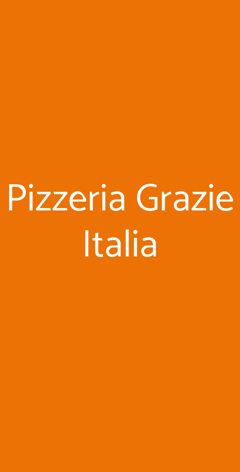 Pizzeria Grazie Italia Milano menù 1 pagina