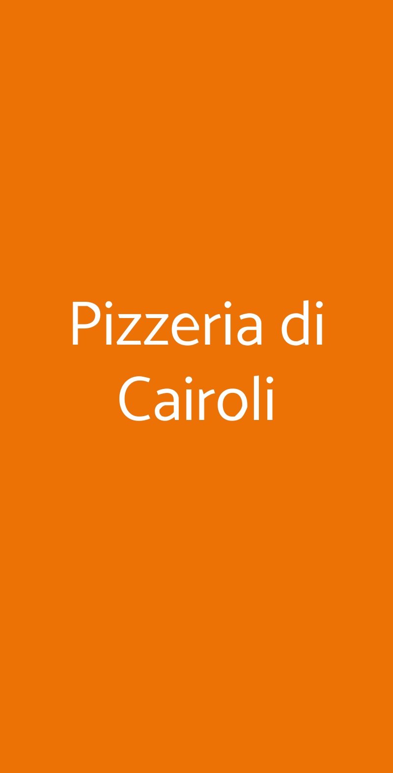 Pizzeria di Cairoli Milano menù 1 pagina