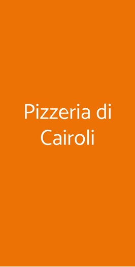 Pizzeria Di Cairoli, Milano
