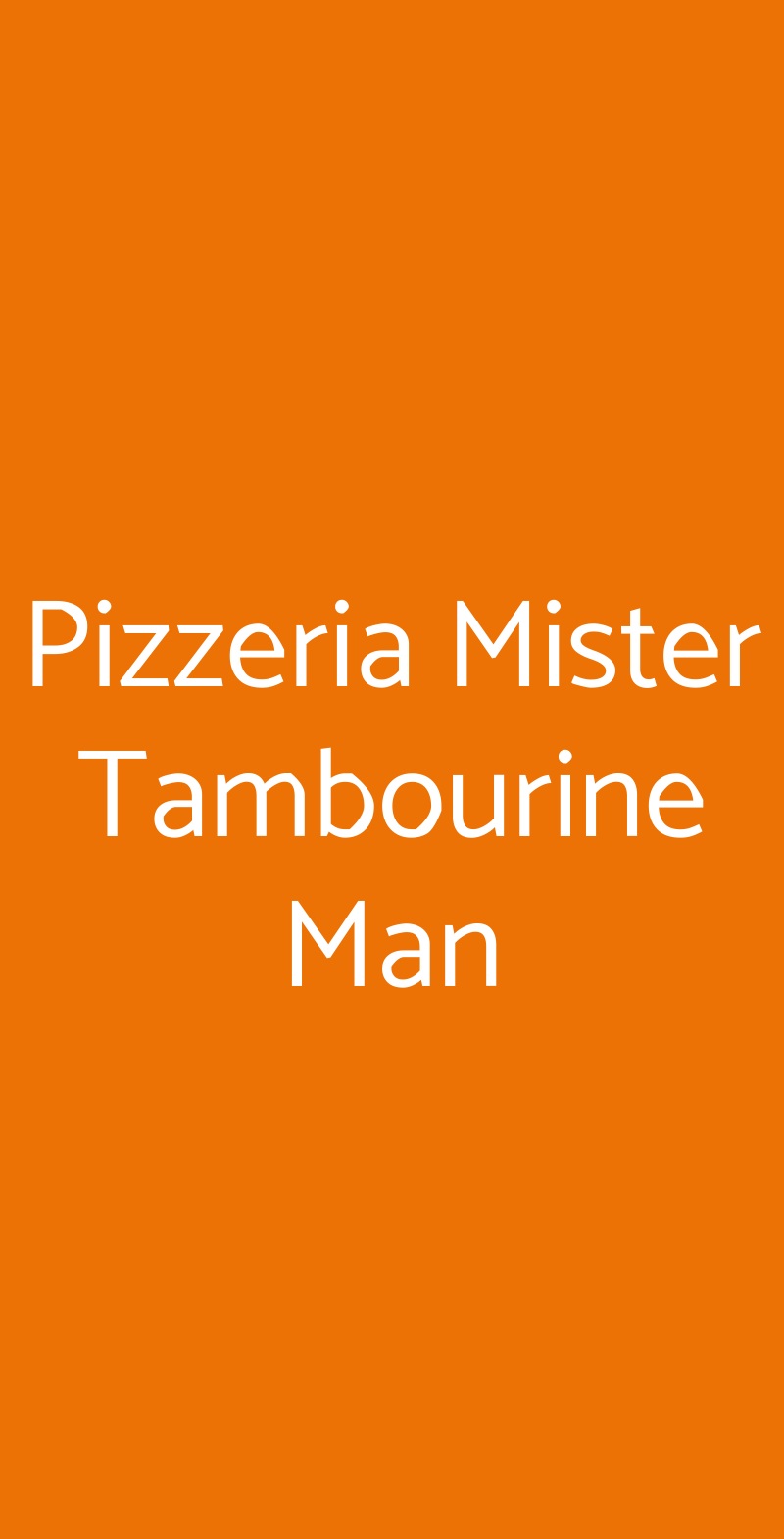 Pizzeria Mister Tambourine Man Padova menù 1 pagina