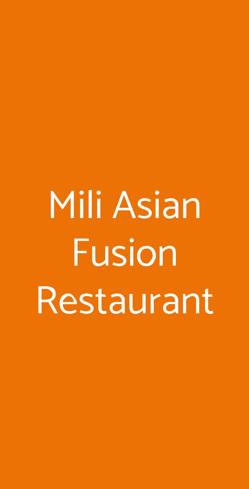 Mili Asian Fusion Restaurant Firenze menù 1 pagina