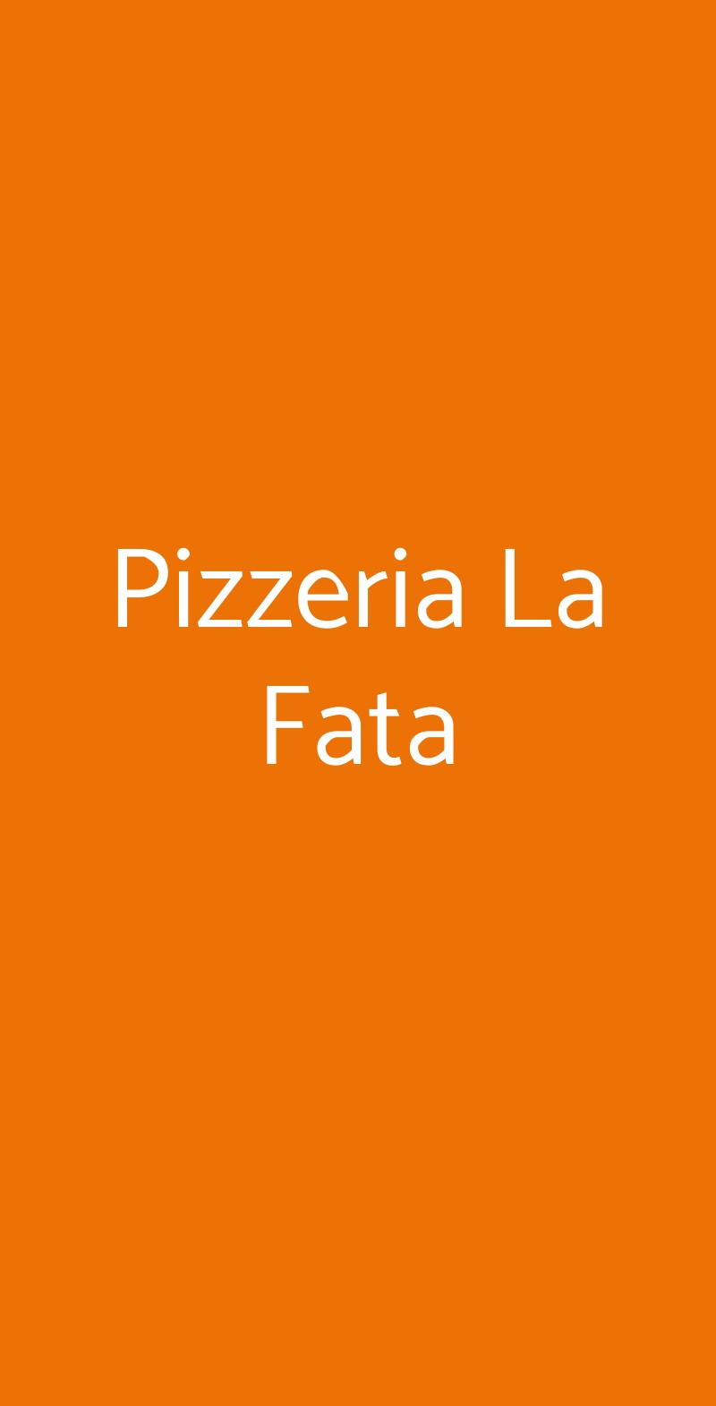 Pizzeria La Fata Milano menù 1 pagina
