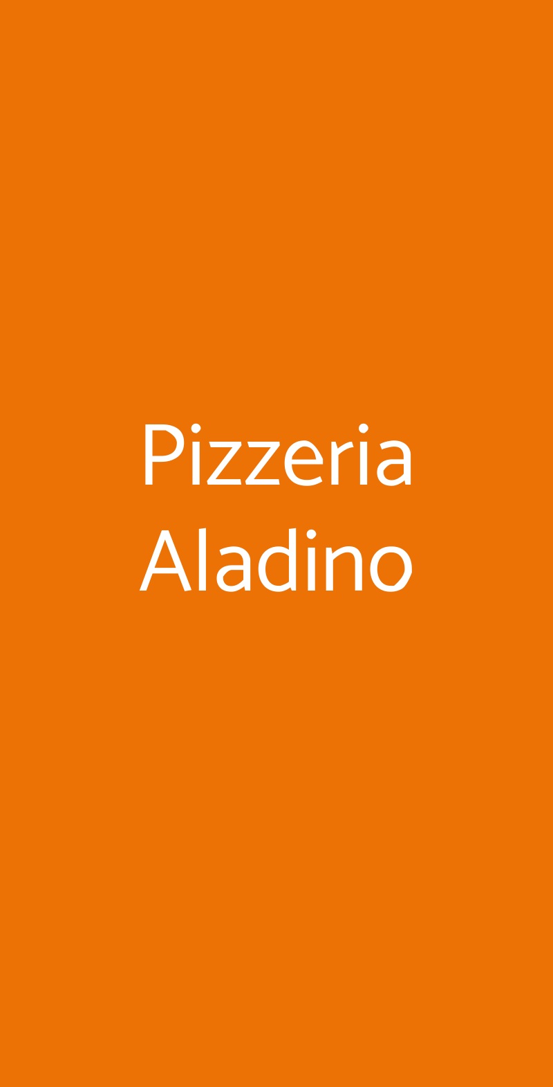 Pizzeria Aladino Milano menù 1 pagina