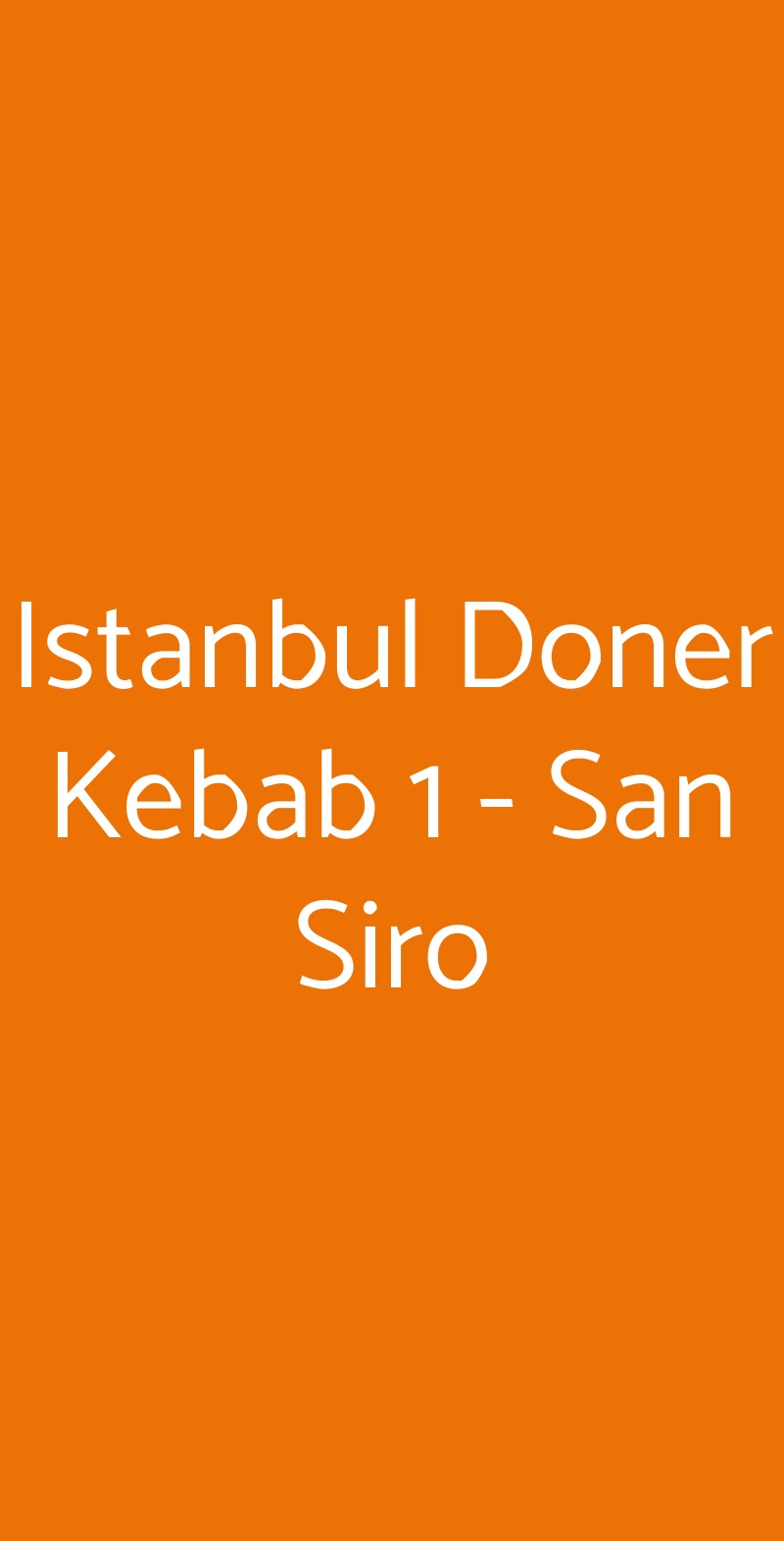 Istanbul Doner Kebab 1 - San Siro Milano menù 1 pagina