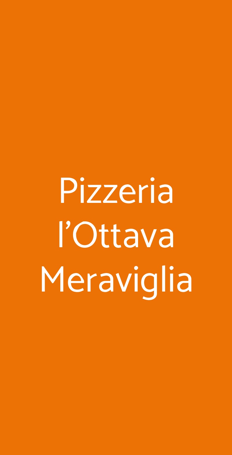 Pizzeria l'Ottava Meraviglia Milano menù 1 pagina