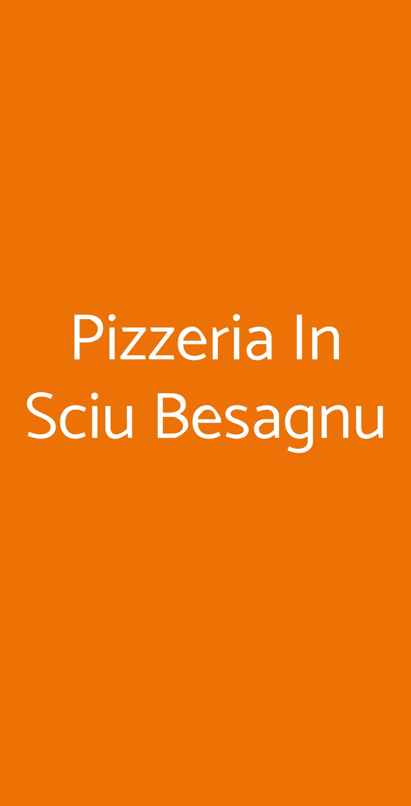 Pizzeria In Sciu Besagnu Genova menù 1 pagina