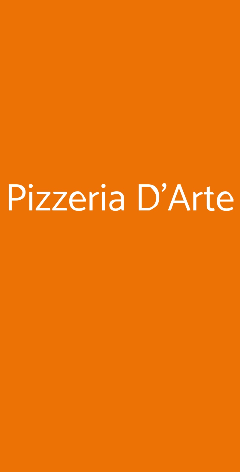 Pizzeria D'Arte Bari menù 1 pagina