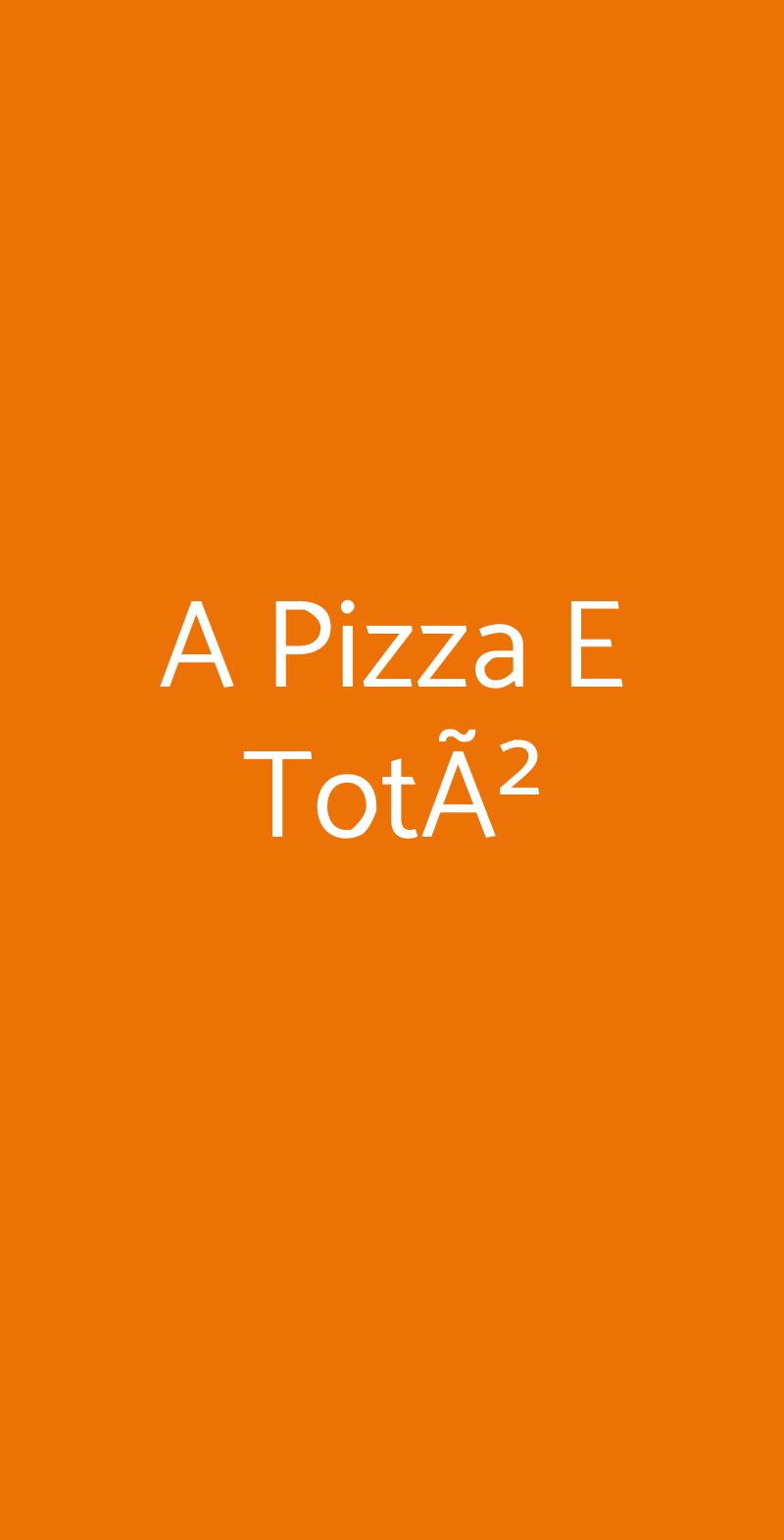 A Pizza E TotÃ² Torino menù 1 pagina