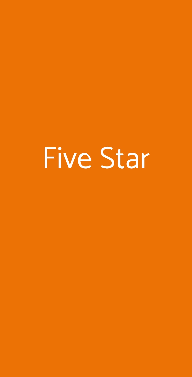 Five Star Rimini menù 1 pagina