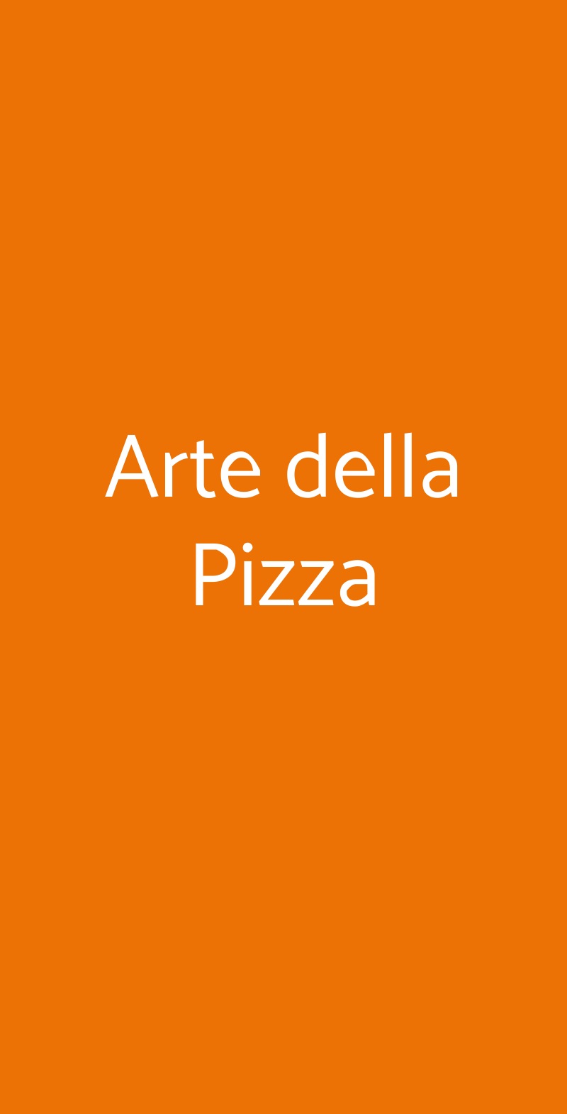 Arte della Pizza Milano menù 1 pagina