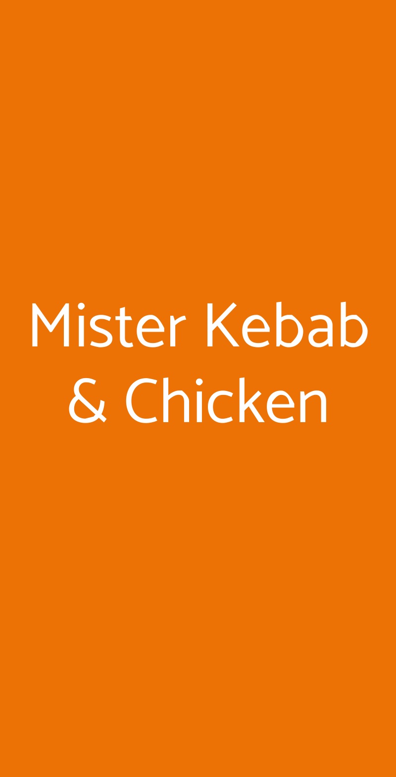 Mister Kebab & Chicken Pistoia menù 1 pagina