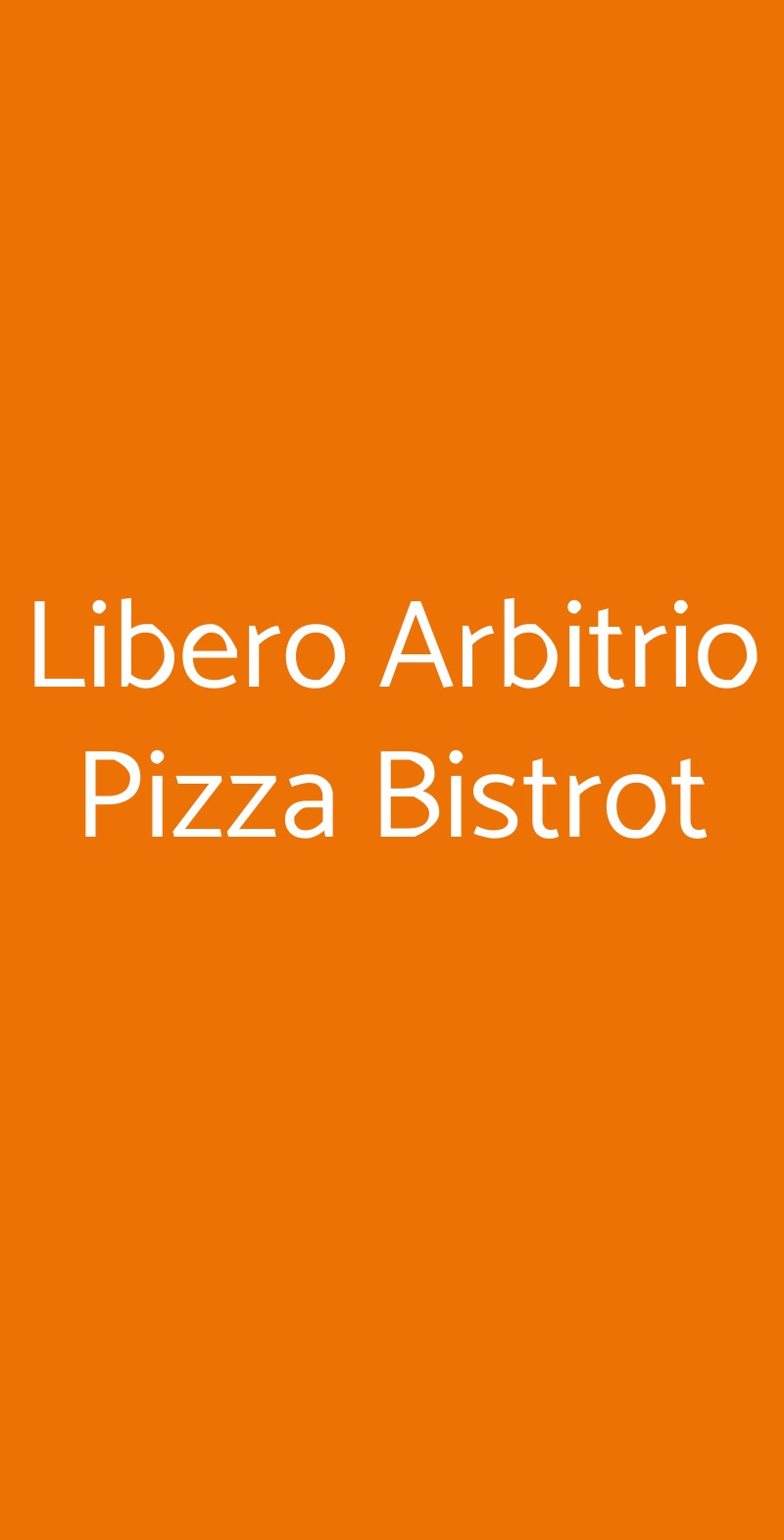 Libero Arbitrio Pizza Bistrot Roma menù 1 pagina