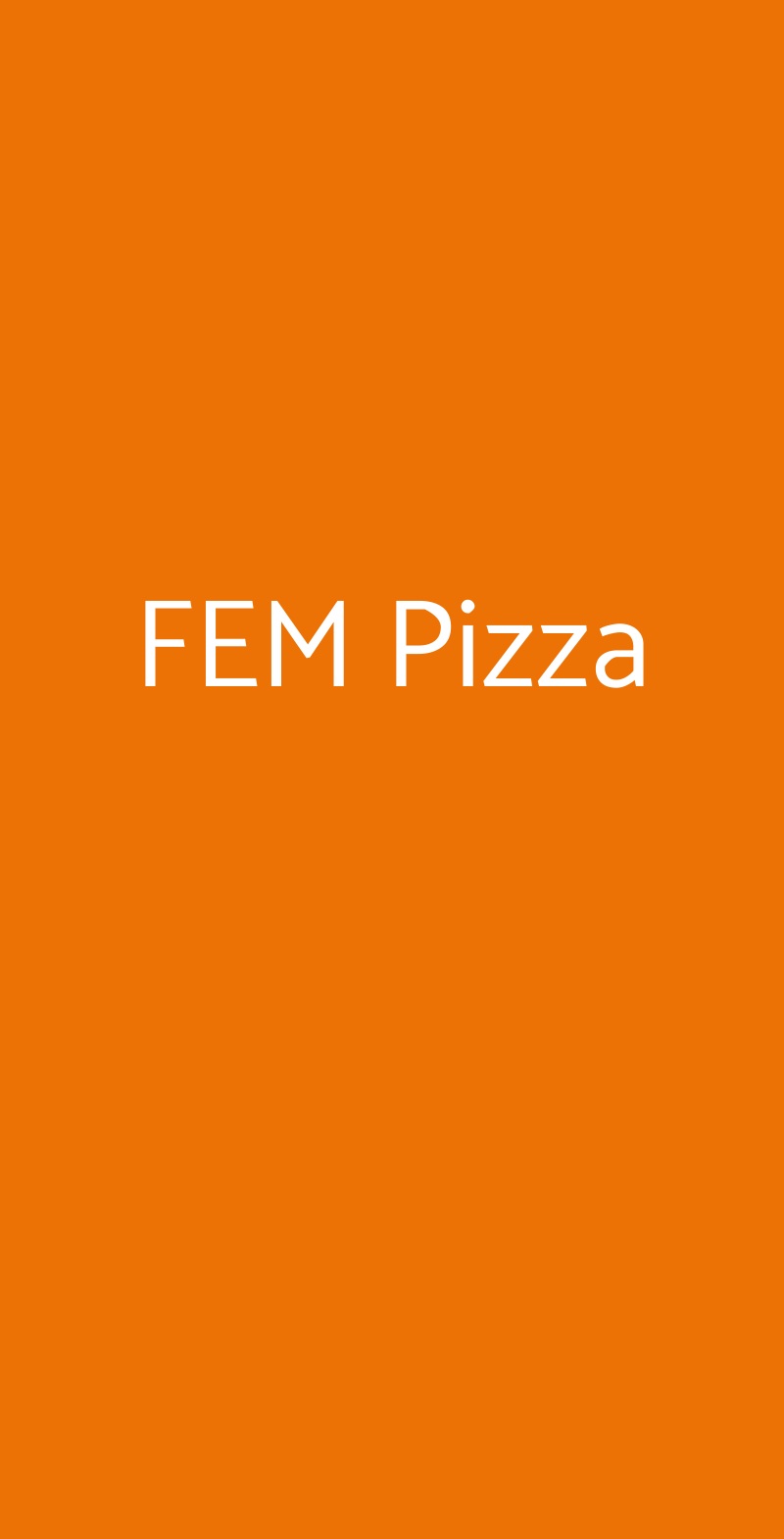 FEM Pizza Roma menù 1 pagina