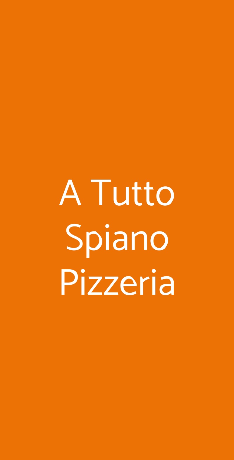 A Tutto Spiano Pizzeria Grottaferrata menù 1 pagina