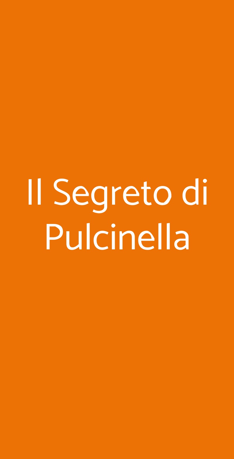 Il Segreto di Pulcinella Torino menù 1 pagina