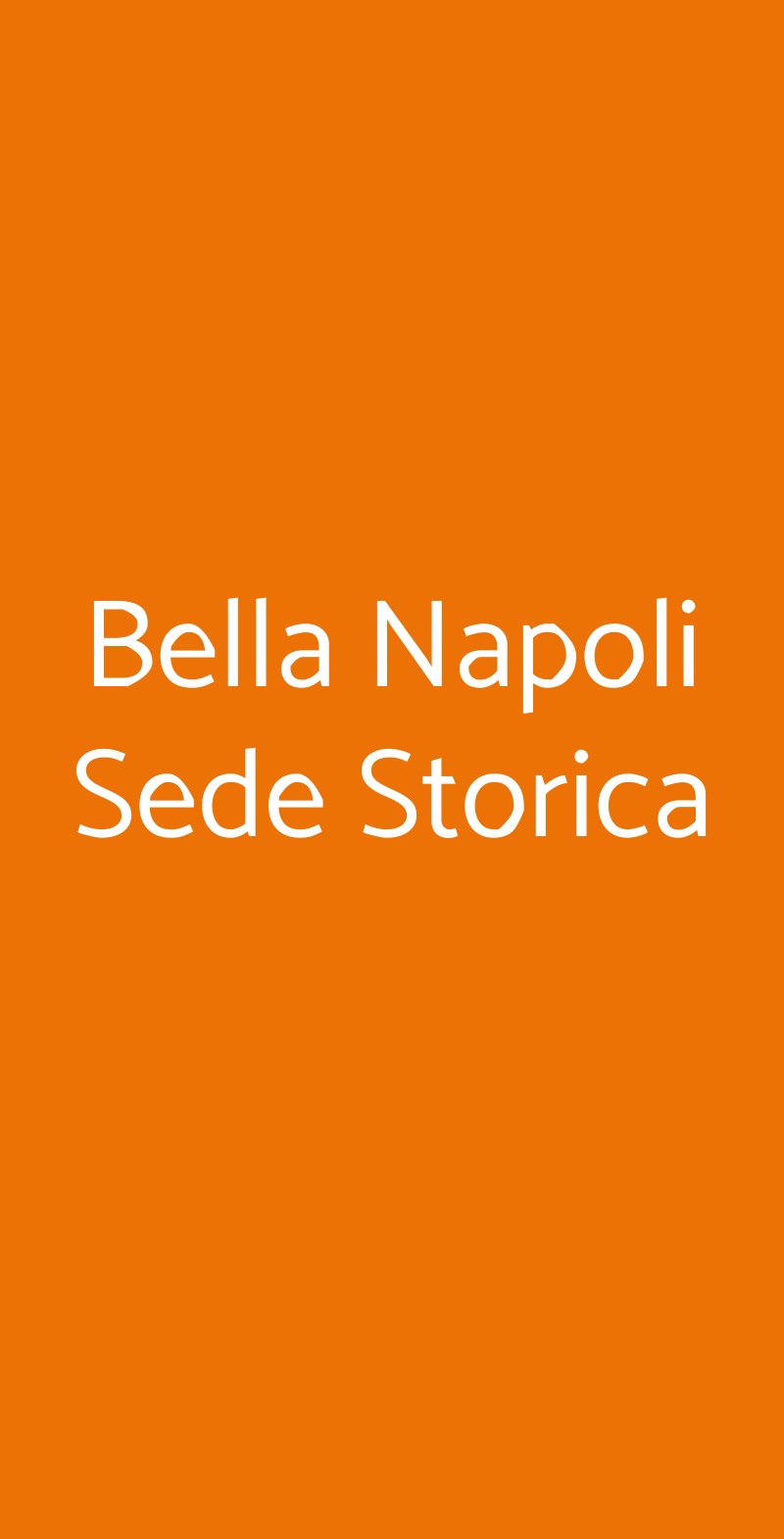 Bella Napoli Sede Storica Verona menù 1 pagina