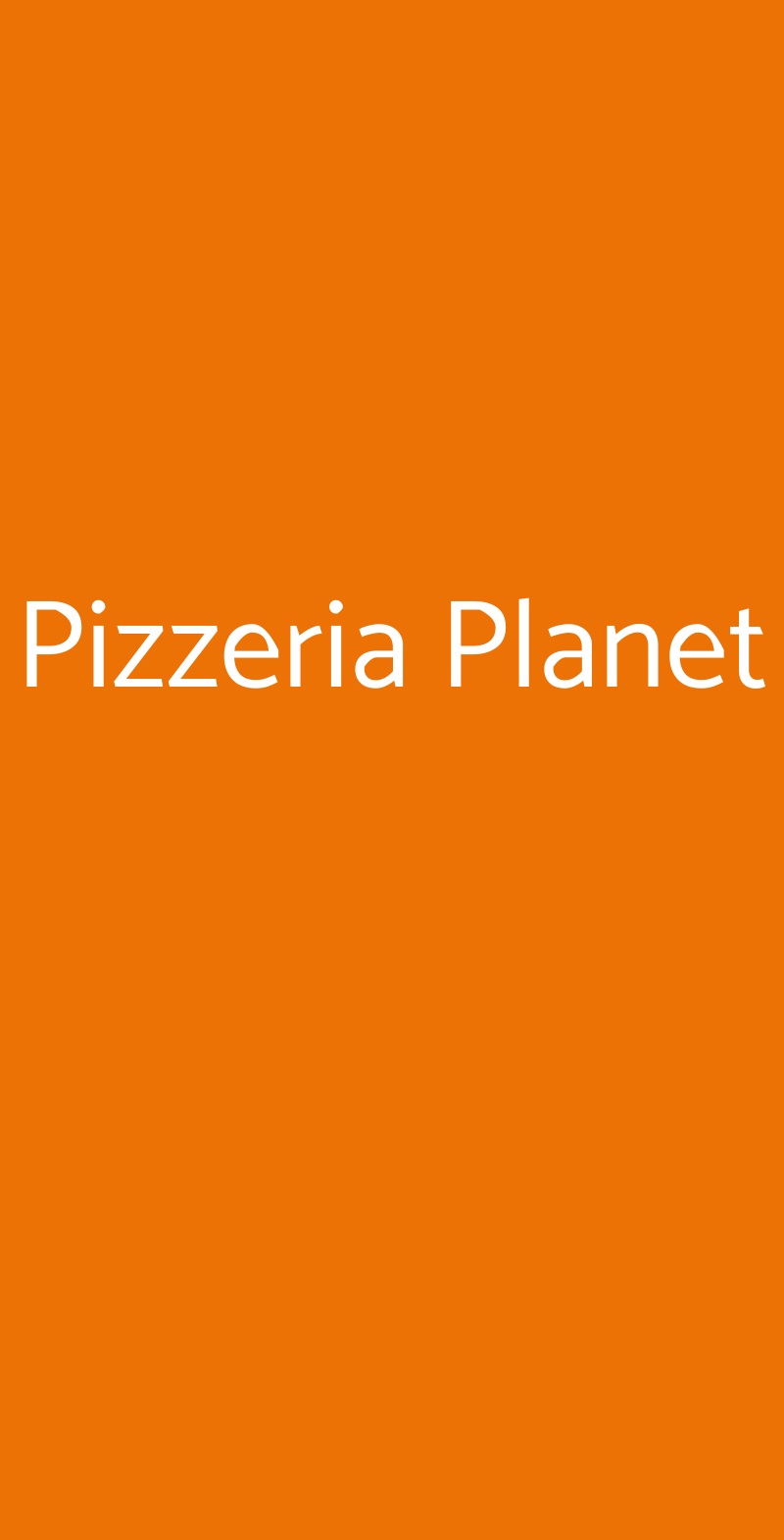 Pizzeria Planet Milano menù 1 pagina