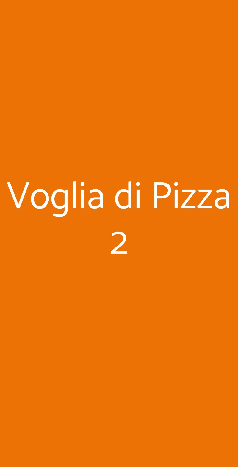 Voglia di Pizza 2 Gallarate menù 1 pagina