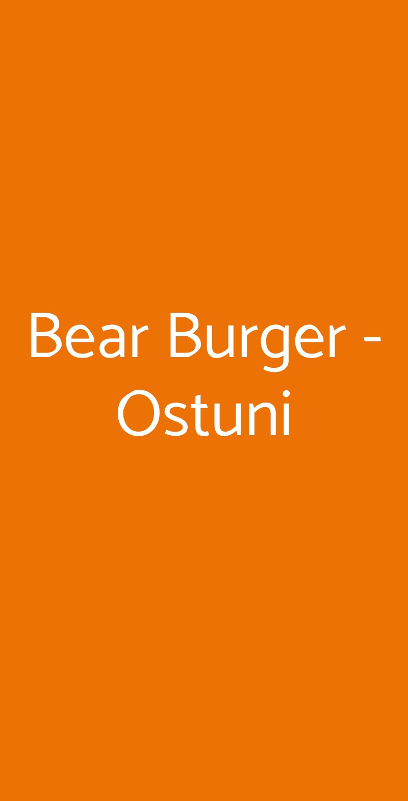 Bear Burger - Ostuni Ostuni menù 1 pagina