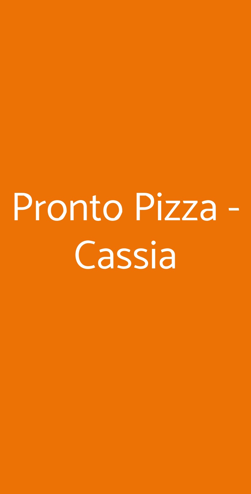 Pronto Pizza - Cassia Firenze menù 1 pagina
