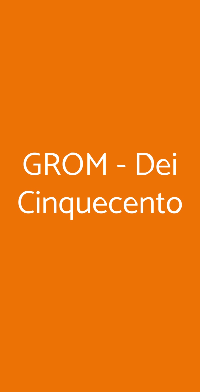 GROM - Dei Cinquecento Roma menù 1 pagina