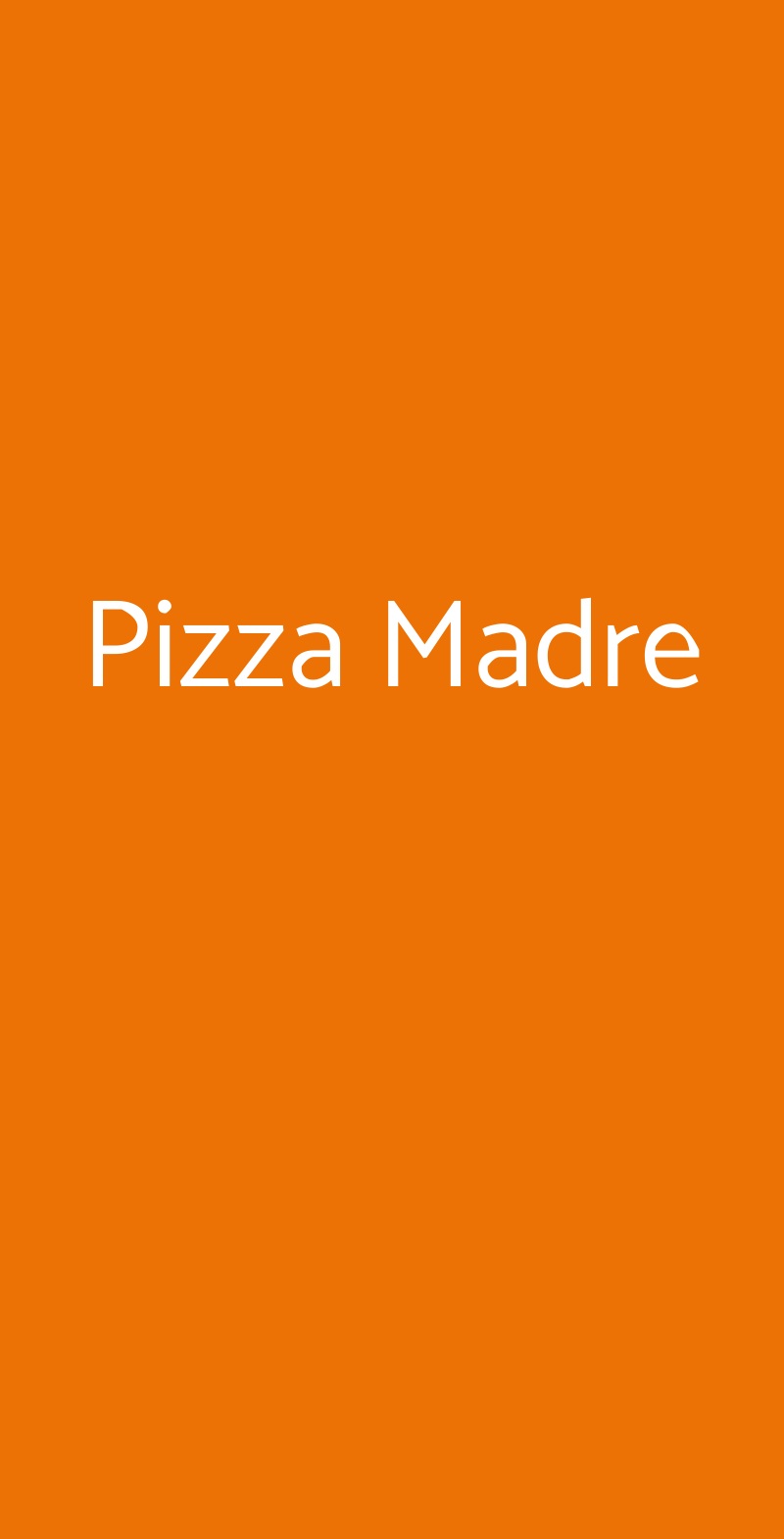 Pizza Madre Roma menù 1 pagina