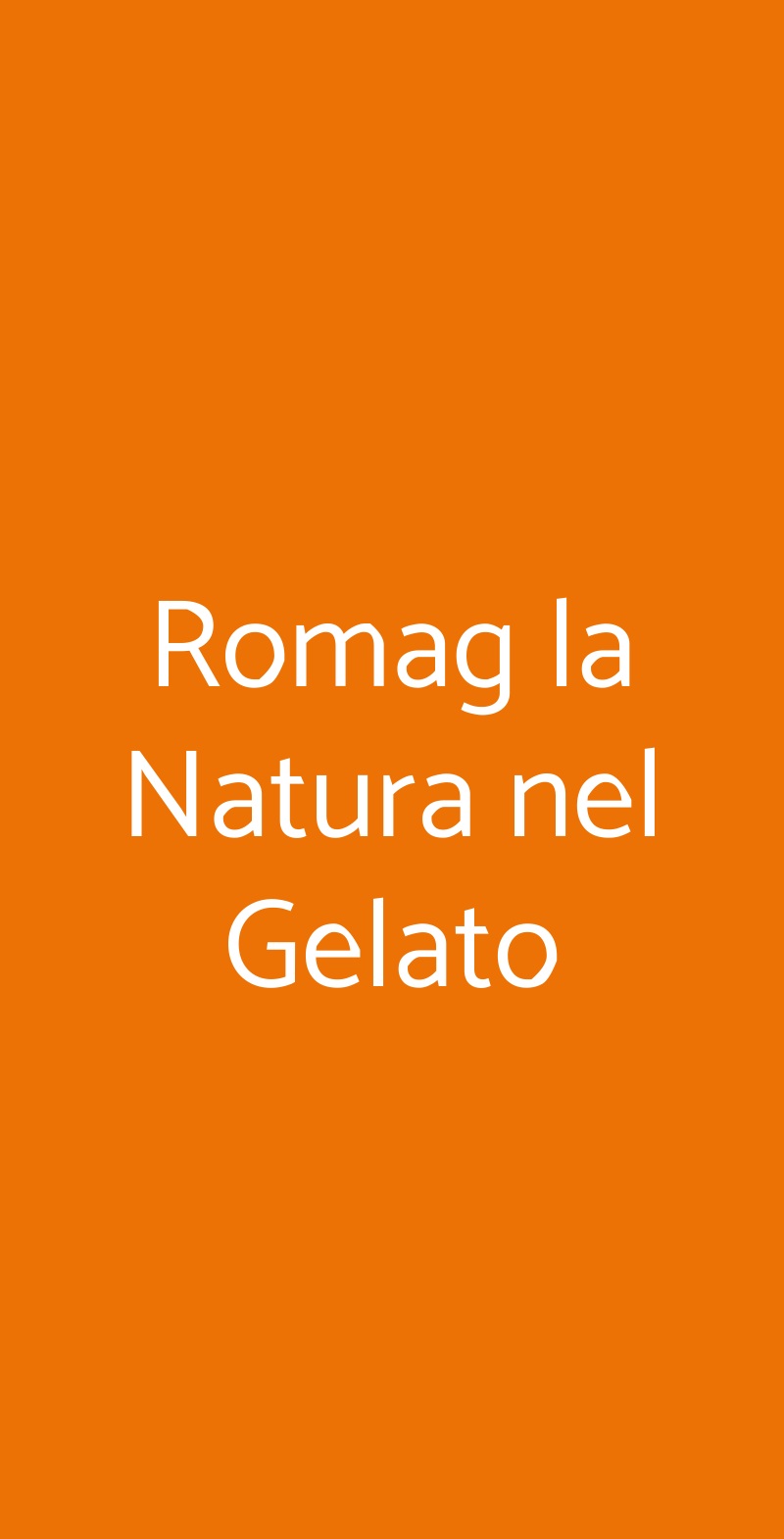 Romag la Natura nel Gelato Roma menù 1 pagina