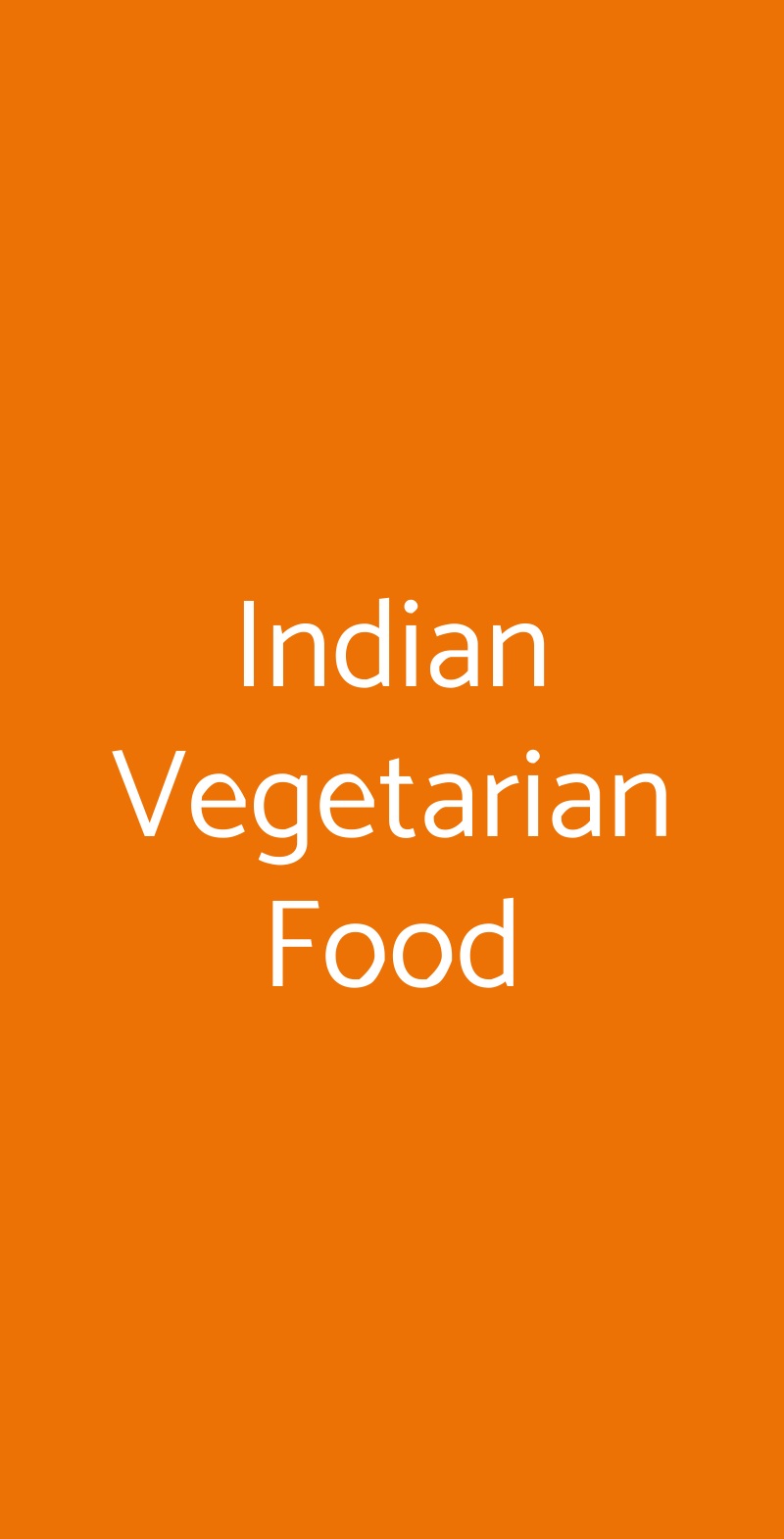 Indian Vegetarian Food Milano menù 1 pagina