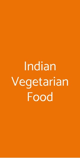 Indian Vegetarian Food, Milano