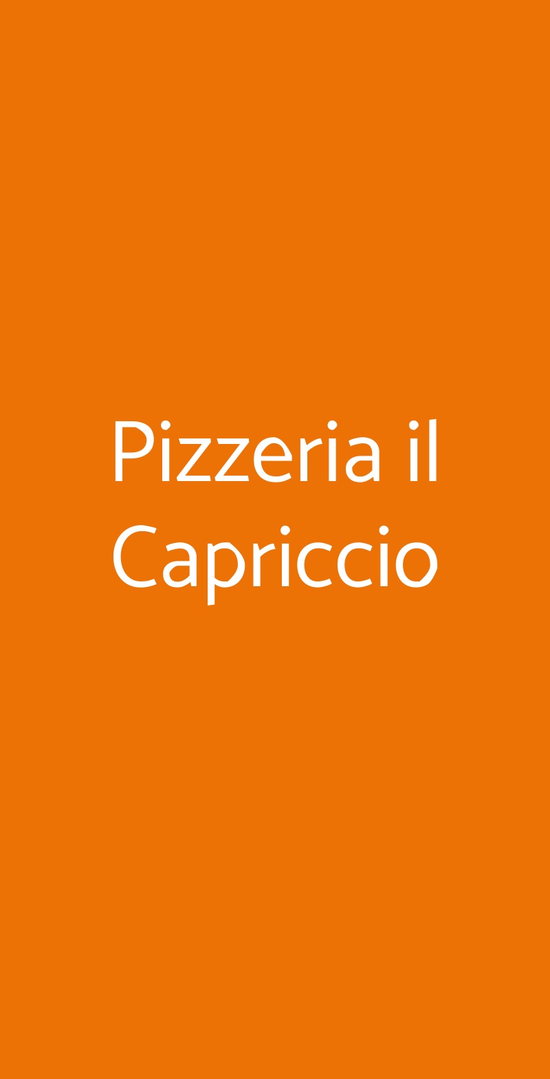 Pizzeria il Capriccio Milano menù 1 pagina