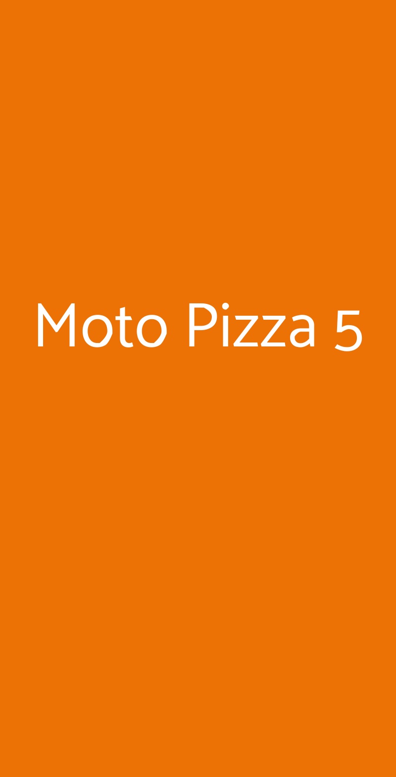 Moto Pizza 5 Milano menù 1 pagina
