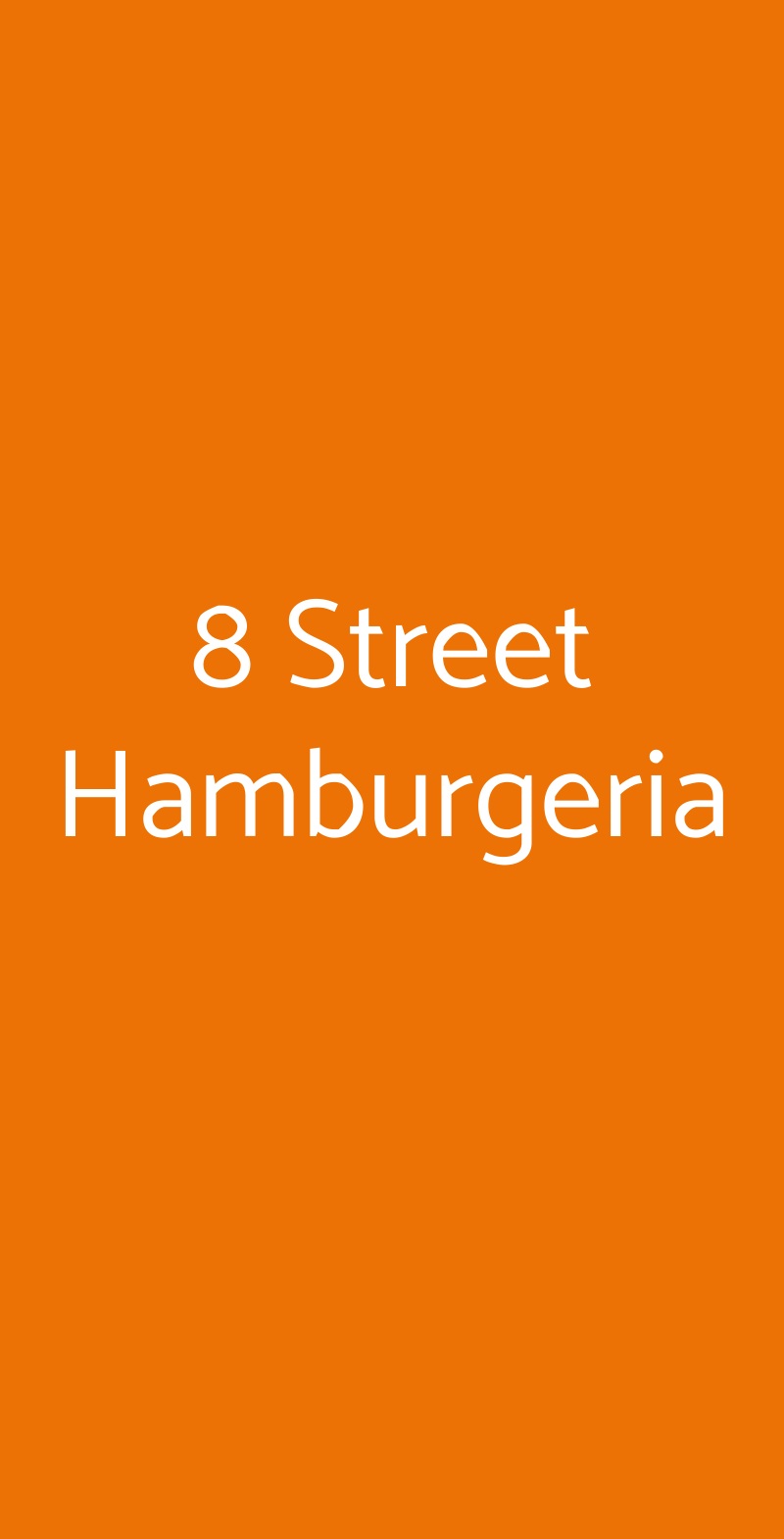 8 Street Hamburgeria Salerno menù 1 pagina