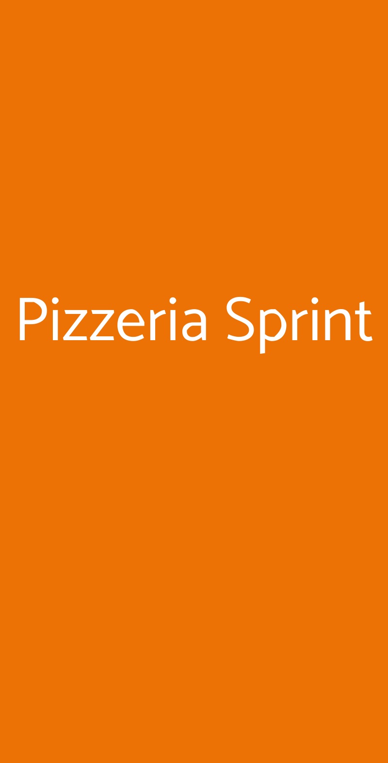 Pizzeria Sprint Roma menù 1 pagina