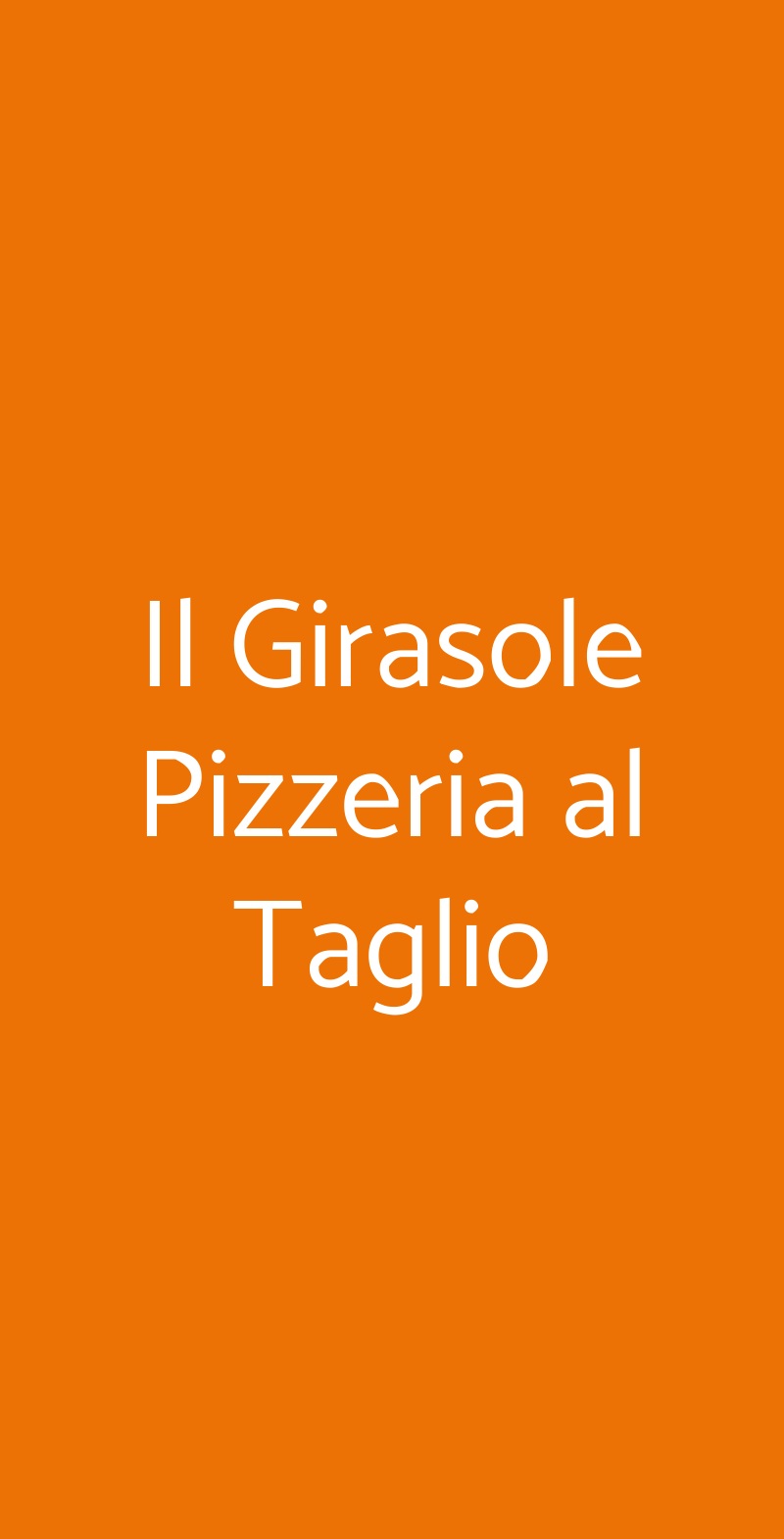 Il Girasole Pizzeria al Taglio Verona menù 1 pagina