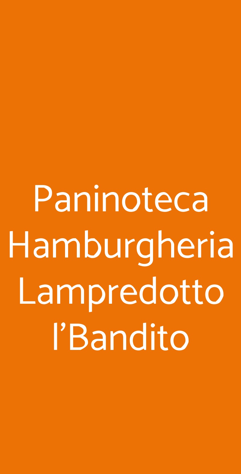 Paninoteca Hamburgheria Lampredotto l'Bandito Firenze menù 1 pagina