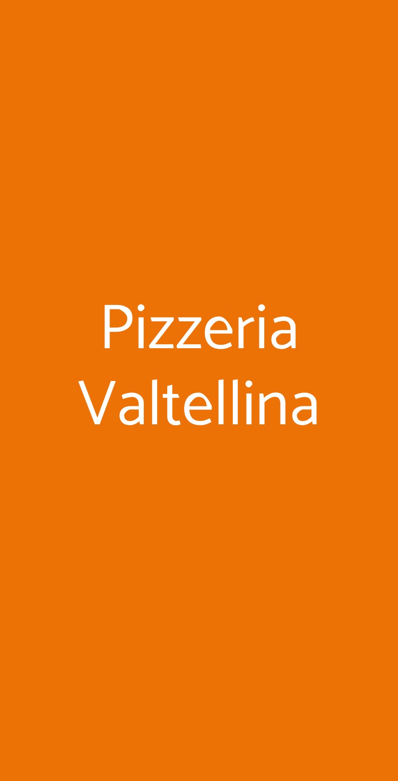Pizzeria Valtellina Milano menù 1 pagina