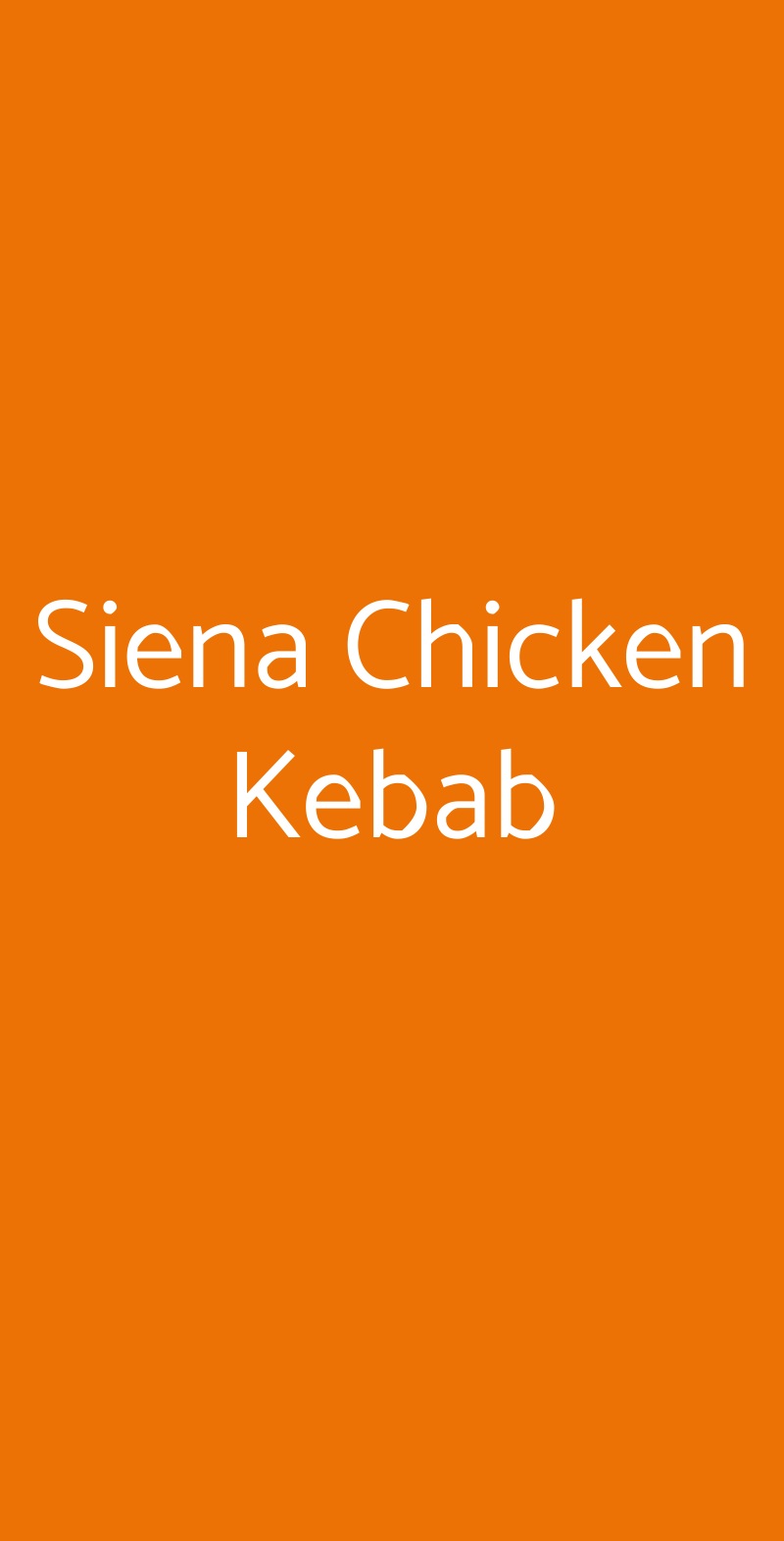 Siena Chicken Kebab Siena menù 1 pagina