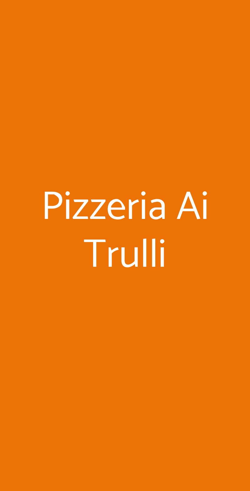 Pizzeria Ai Trulli Verona menù 1 pagina