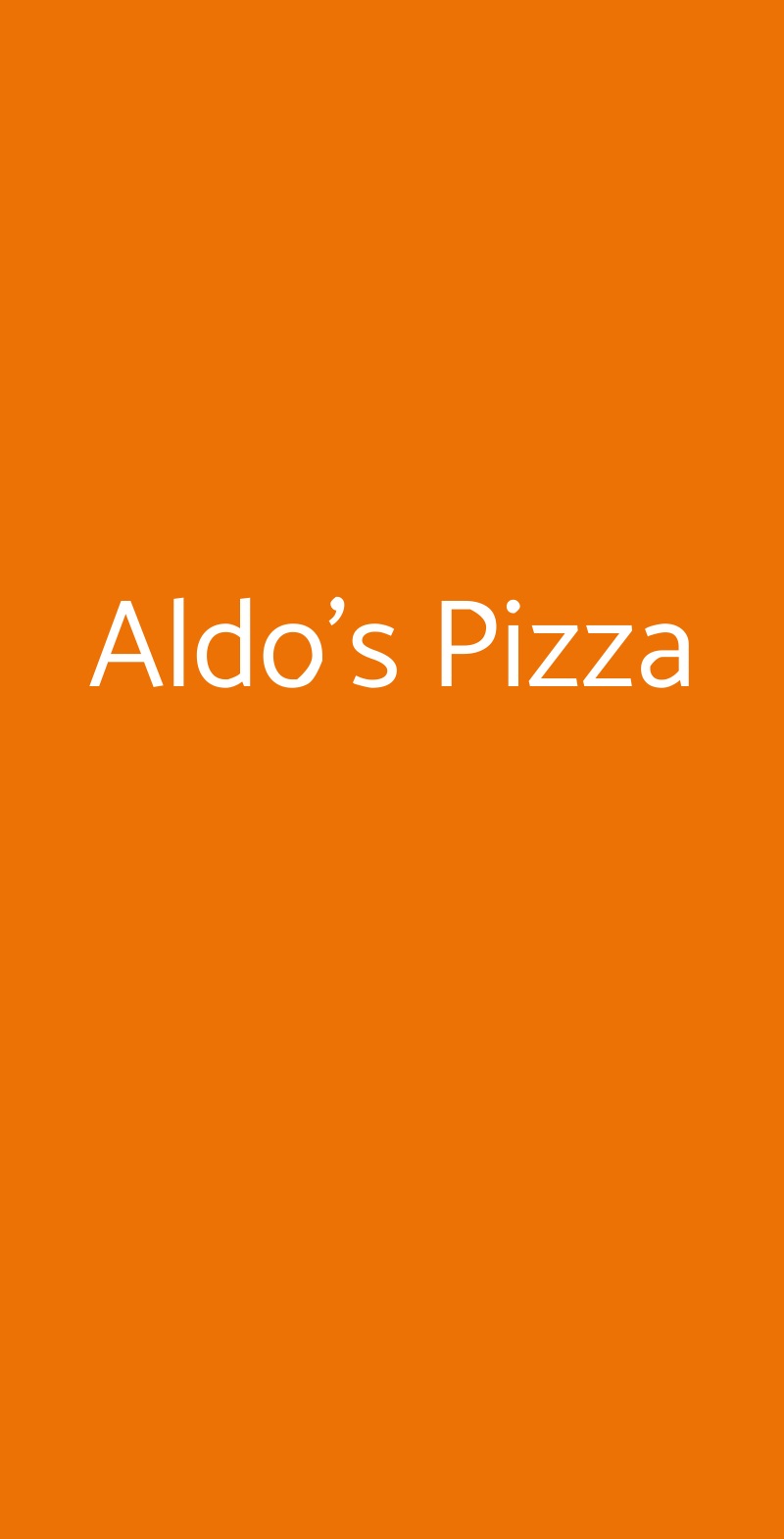Aldo's Pizza Verona menù 1 pagina