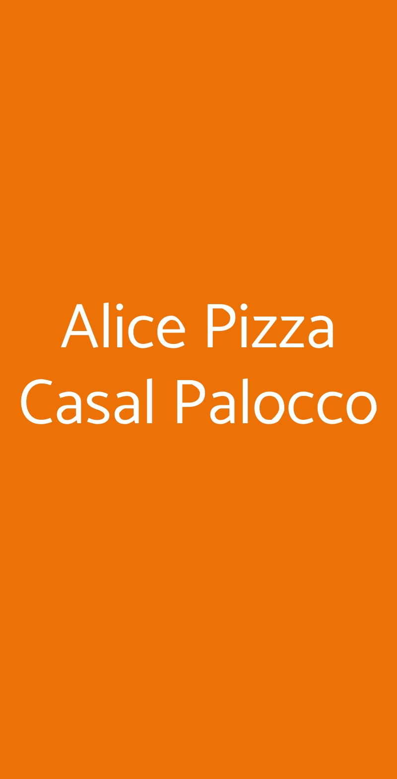 Alice Pizza Casal Palocco Roma menù 1 pagina