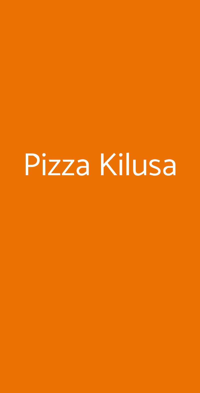 Pizza Kilusa Grosseto menù 1 pagina