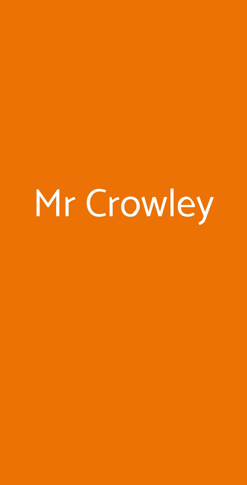 Mr Crowley Trieste menù 1 pagina