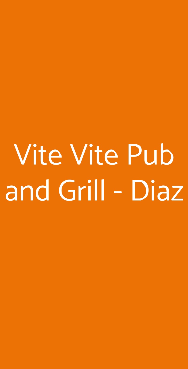Vite Vite Pub and Grill - Diaz Napoli menù 1 pagina