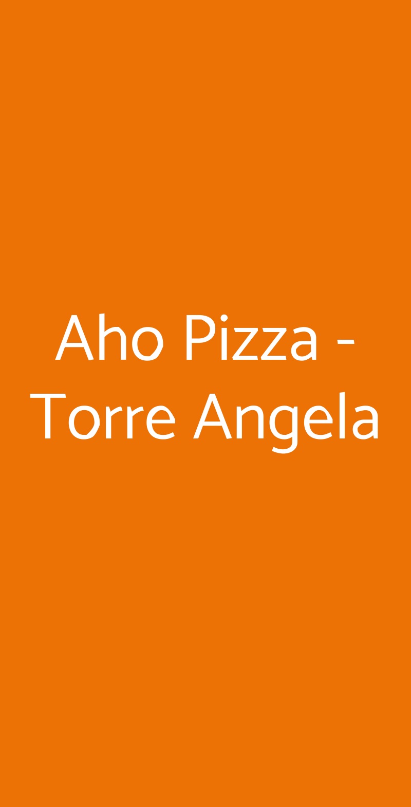 Aho Pizza - Torre Angela Roma menù 1 pagina