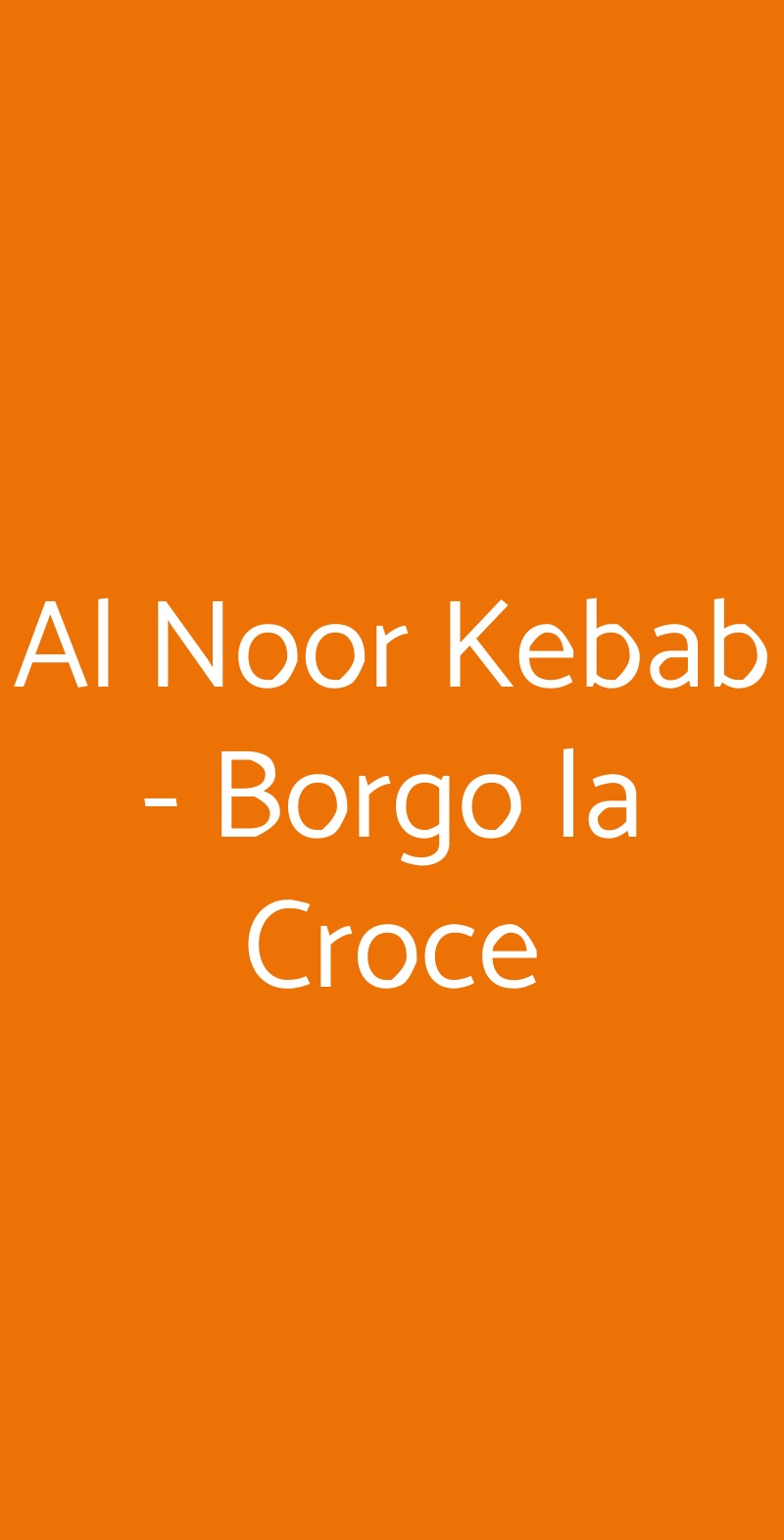 Al Noor Kebab - Borgo la Croce Firenze menù 1 pagina