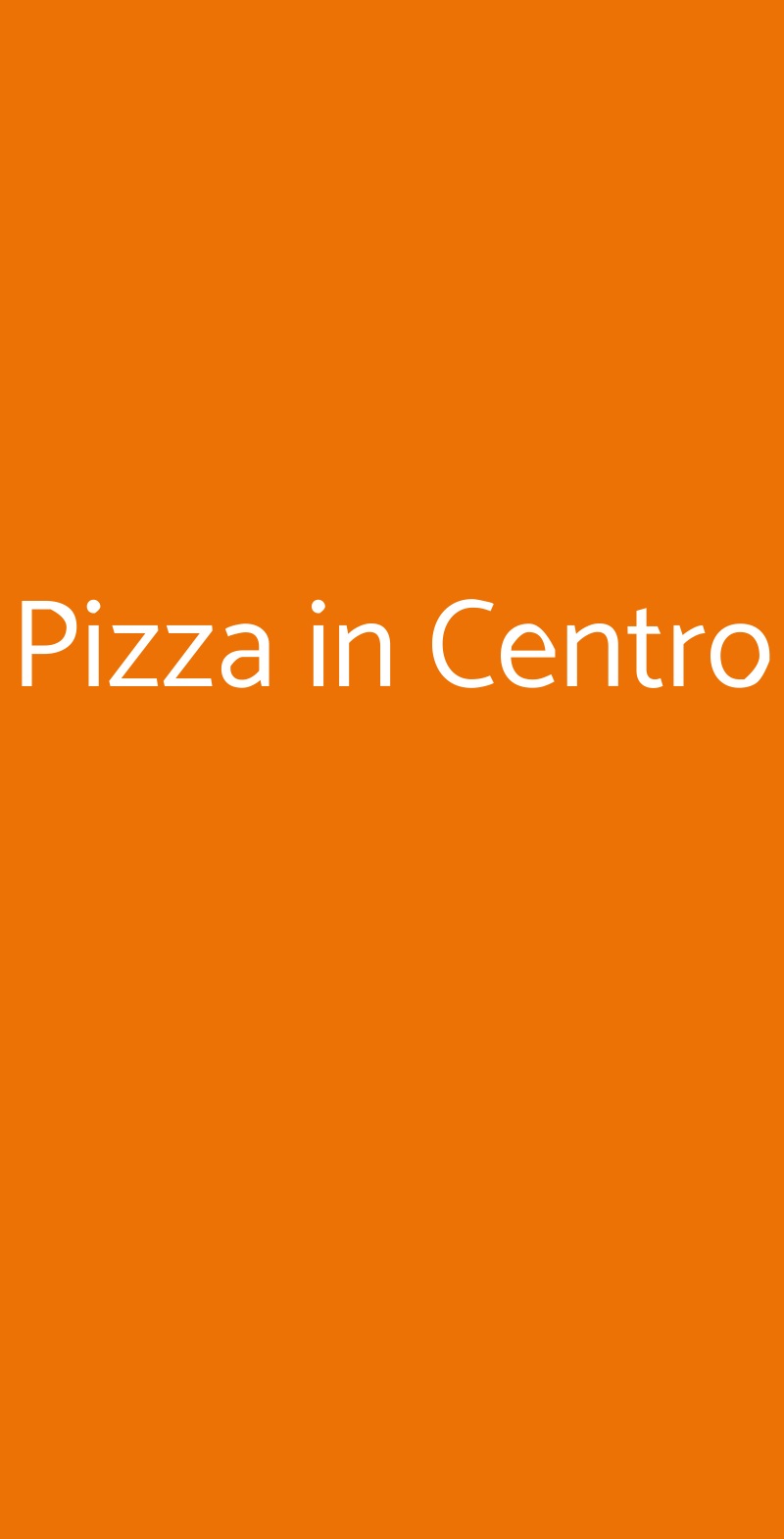 Pizza in Centro Roma menù 1 pagina