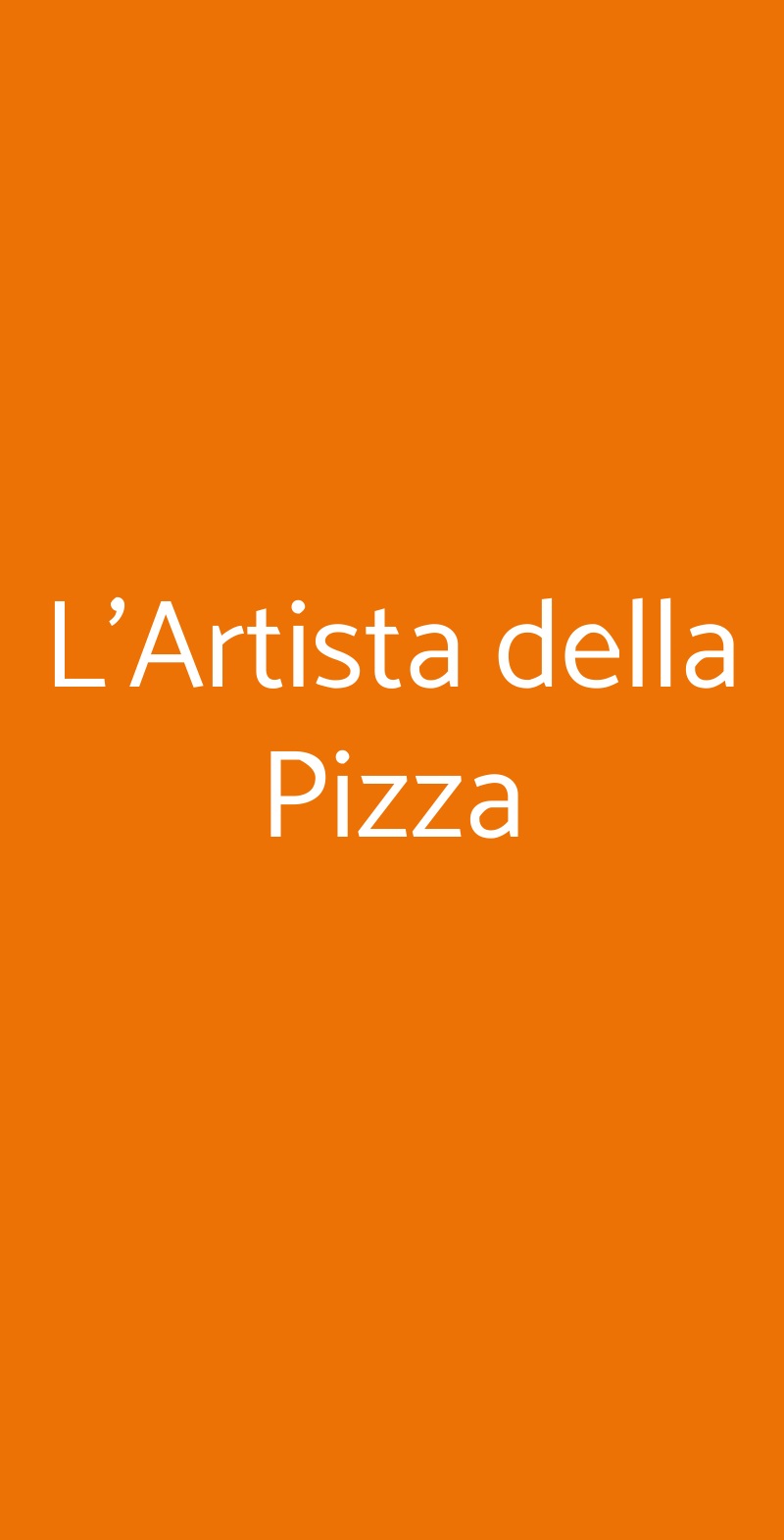 L'Artista della Pizza Torino menù 1 pagina