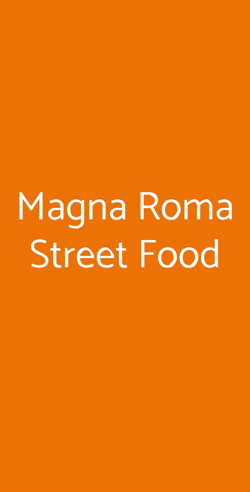 Magna Roma Street Food Roma menù 1 pagina
