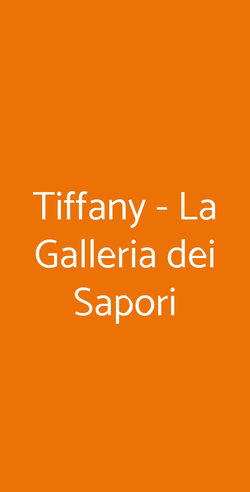 Tiffany - La Galleria dei Sapori Ancona menù 1 pagina