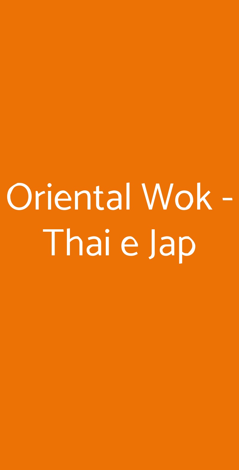 Oriental Wok - Thai e Jap Catanzaro menù 1 pagina